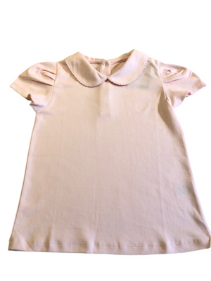 Camiseta Menina MC - Rosa Liso - 100% Pima Peruano