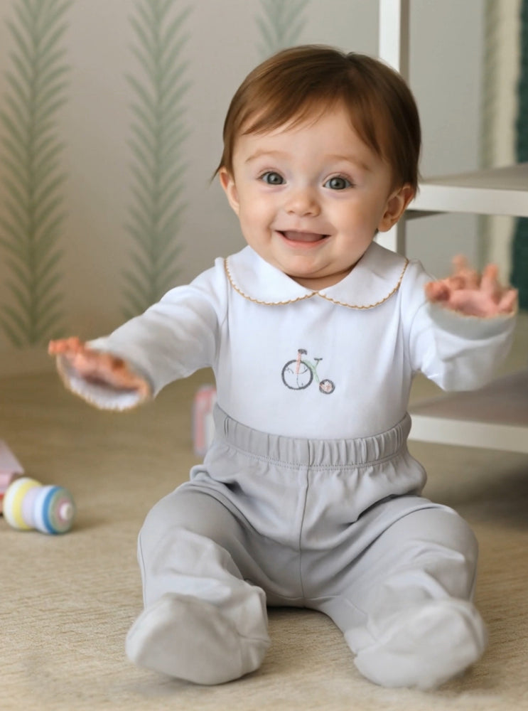 Calça Bebê Ballon Gris em Algodão Pima Peruano - Bébé Enchanté