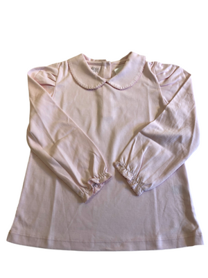 Camiseta Menina ML - Rosa Liso - 100% Pima Peruano