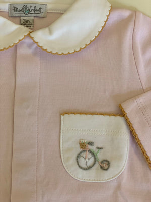 Macacão Bebê Bicyclette Rose  em Algodão Pima Peruano - Bébé Enchanté