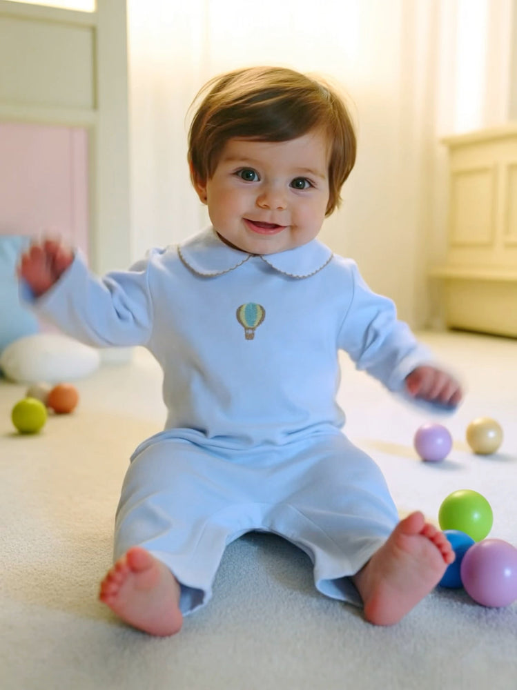 Macacão Bebê Ballon Blanc em Algodão Pima Peruano - Bébé Enchanté