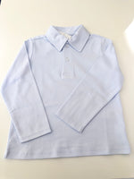 Camisa Polo ML - Celeste Liso - 100% Pima Peruano
