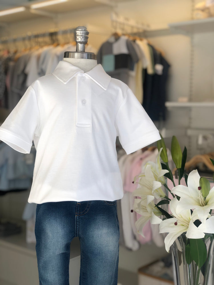Camisa Polo MC - Branco Liso 100% Pima Peruano