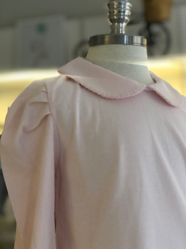 Camiseta Menina ML - Rosa Liso - 100% Pima Peruano