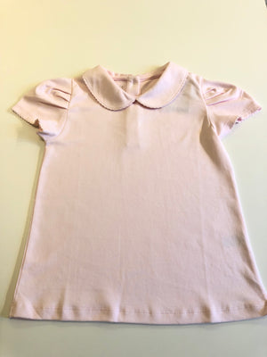 Camiseta Menina MC - Rosa Liso - 100% Pima Peruano