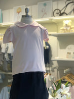 Camiseta Menina MC - Rosa Liso - 100% Pima Peruano