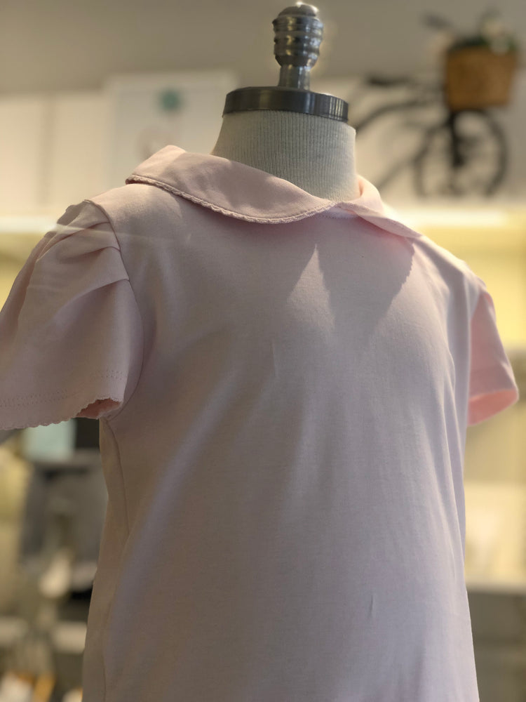 Camiseta Menina MC - Rosa Liso - 100% Pima Peruano