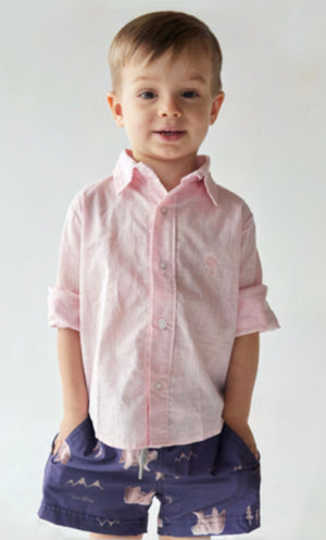 Camisa Linho Rosa - Coleção Petit Enfant