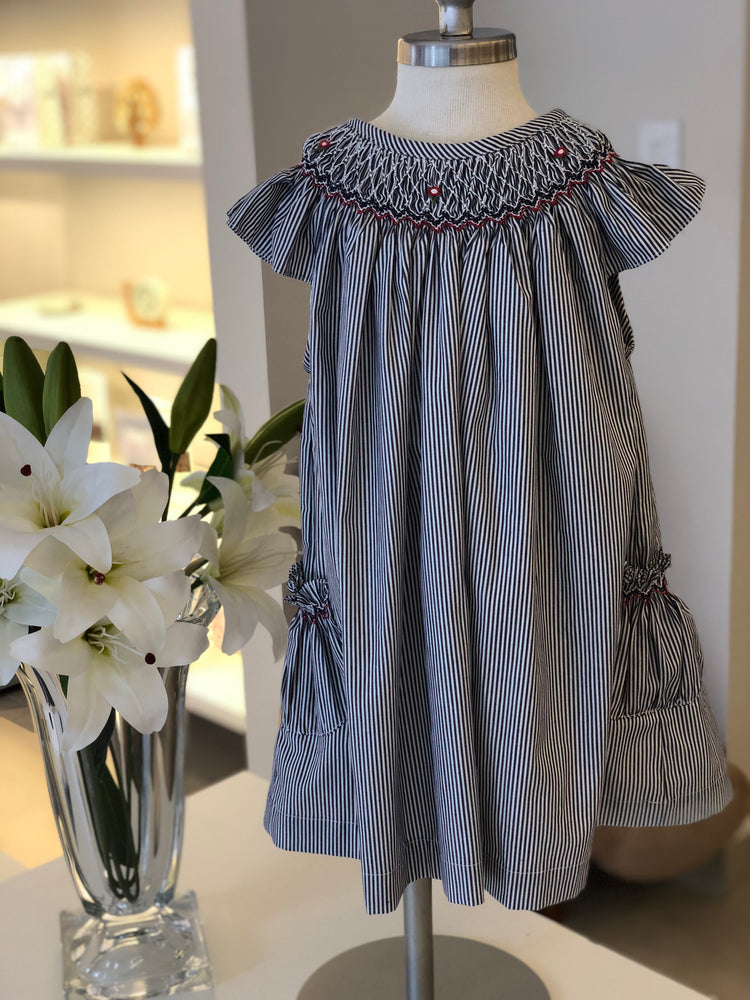 Vestido Listras Bleu & Blanc Elegance