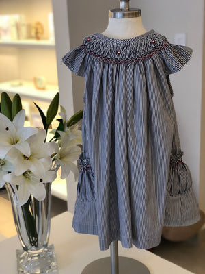 Vestido Listras Bleu & Blanc Elegance