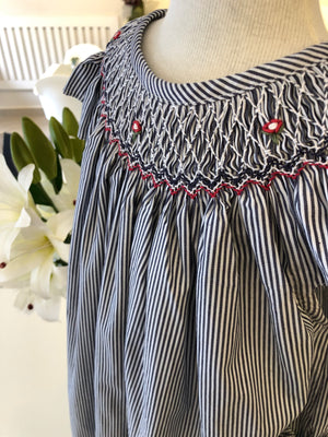Vestido Listras Bleu & Blanc Elegance