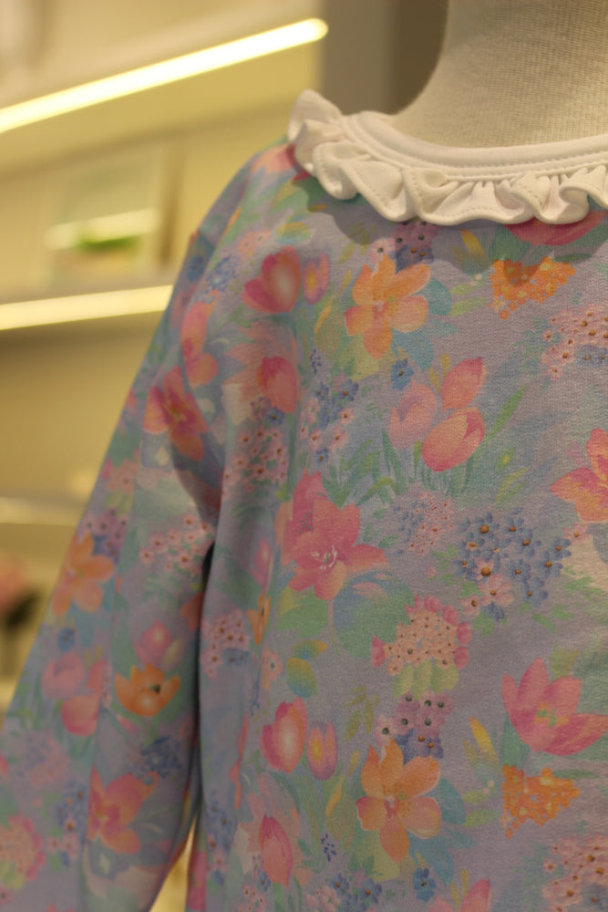 Pijama Flanelado Blusa e Calca ML - Aquarela Menina 100% Pima Peruano