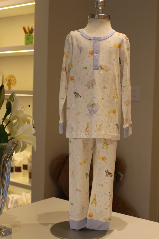 Pijama Blusa e Calca ML - Safari Menino 100% Pima Peruano
