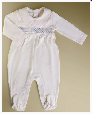 Macacão Smock Off-White Pontos Nino - Jouer 100% Pima Peruano