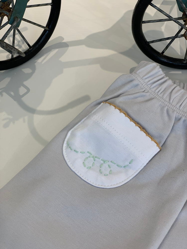 Calça Bebê Ballon Gris em Algodão Pima Peruano - Bébé Enchanté
