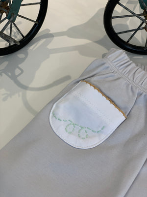 Calça Bebê Ballon Gris em Algodão Pima Peruano - Bébé Enchanté
