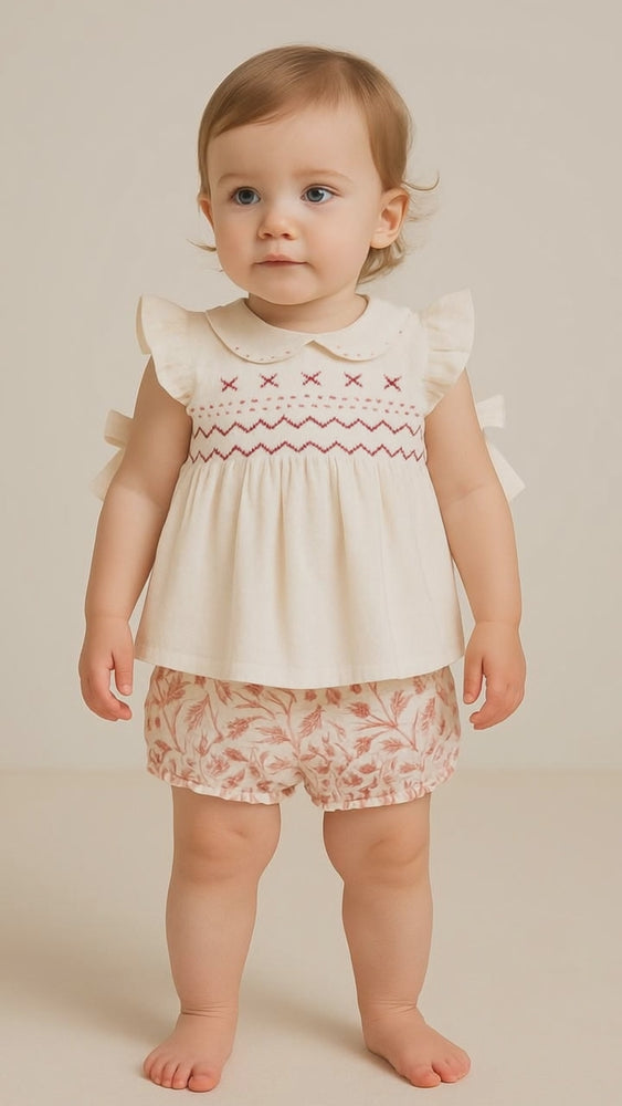 Conjunto Bata Bordada e Short Roma