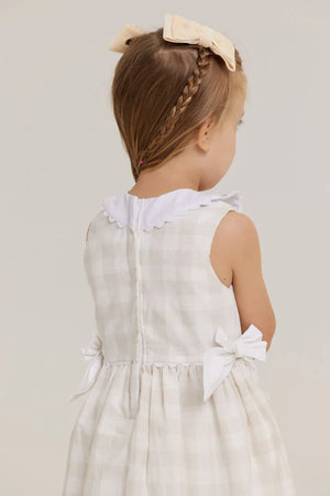 Vestido Xadrez Bege - Coleção Petit Enfant