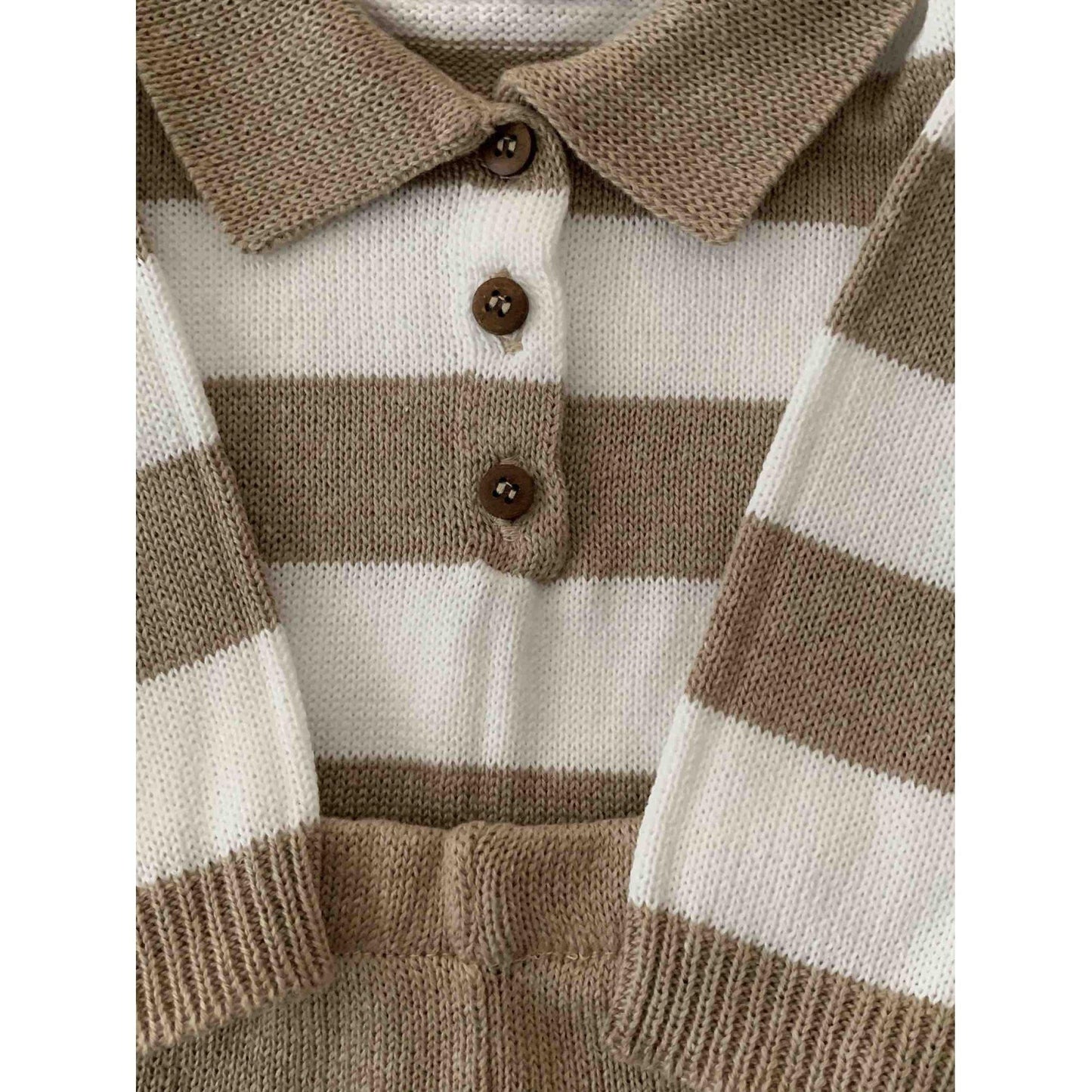 Body Tricot Listrado Bege - MON ENFANT-Bébés et Petits