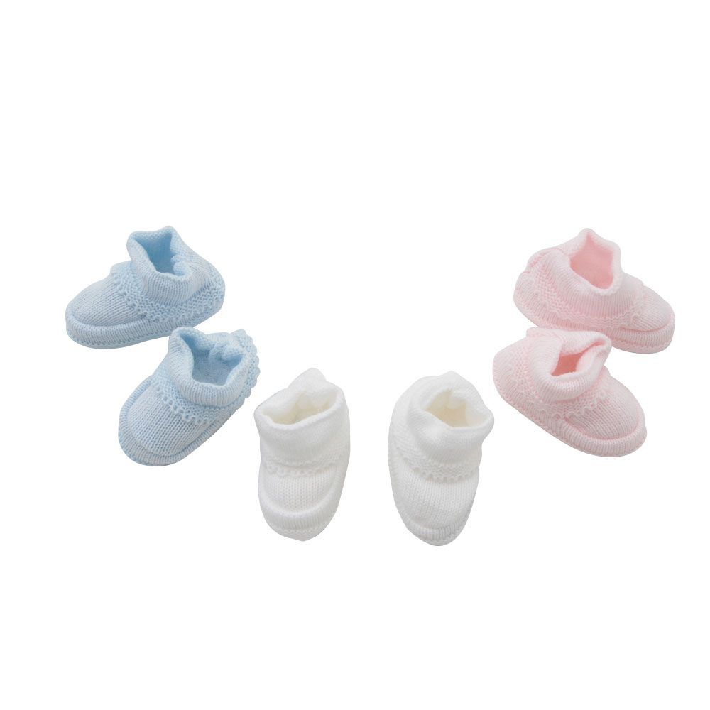 Sapatinhos em Tricot Argentino na cor rosa- BABY GIRL - MON ENFANT-Bébés et Petits