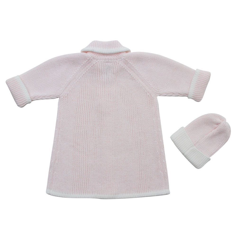 Manto Santa Clara em Tricot Argentino - cor rosa - MON ENFANT-Bébés et Petits