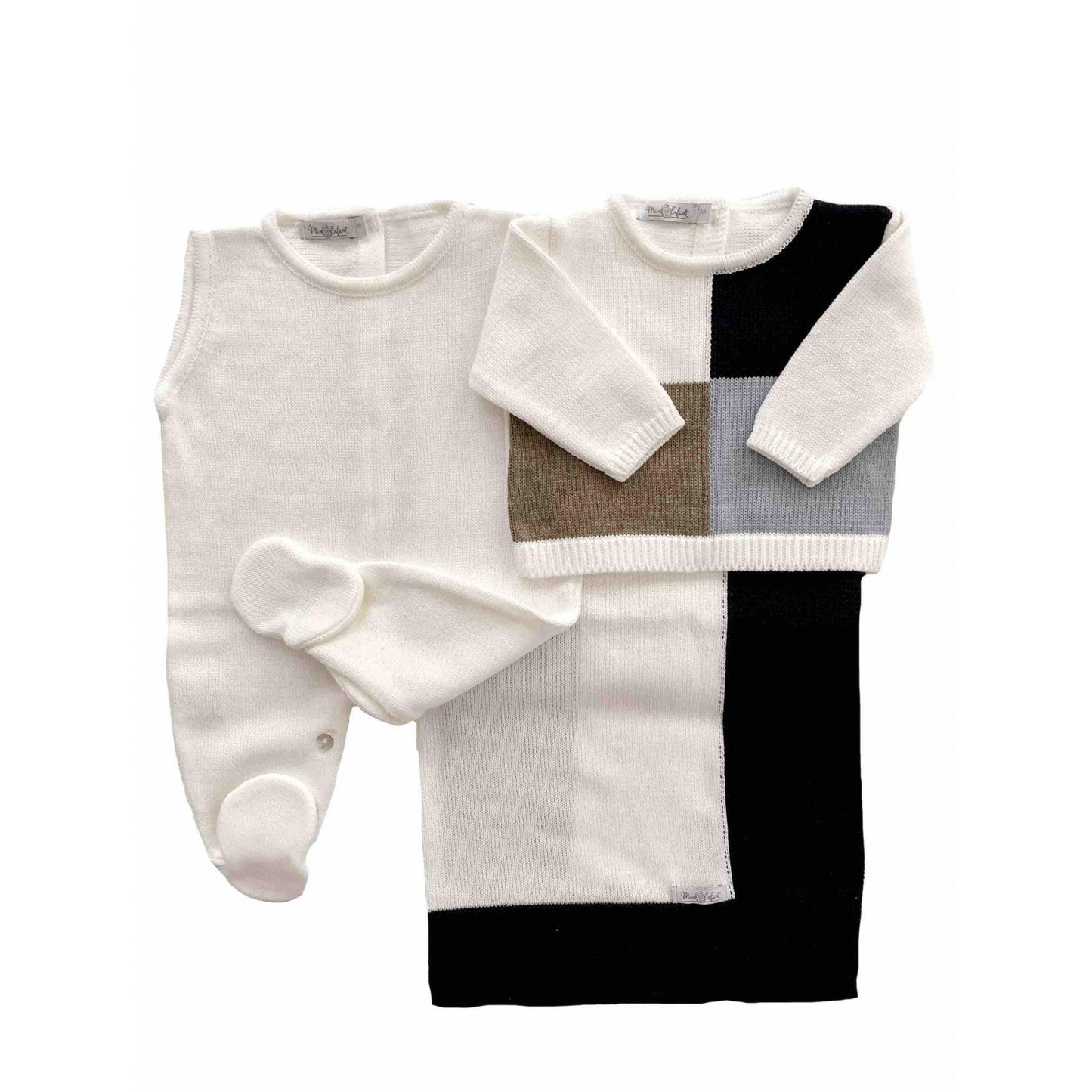 Conjunto de Macacão e Cardigan em Tricot Mon Angel - MON ENFANT-Bébés et Petits