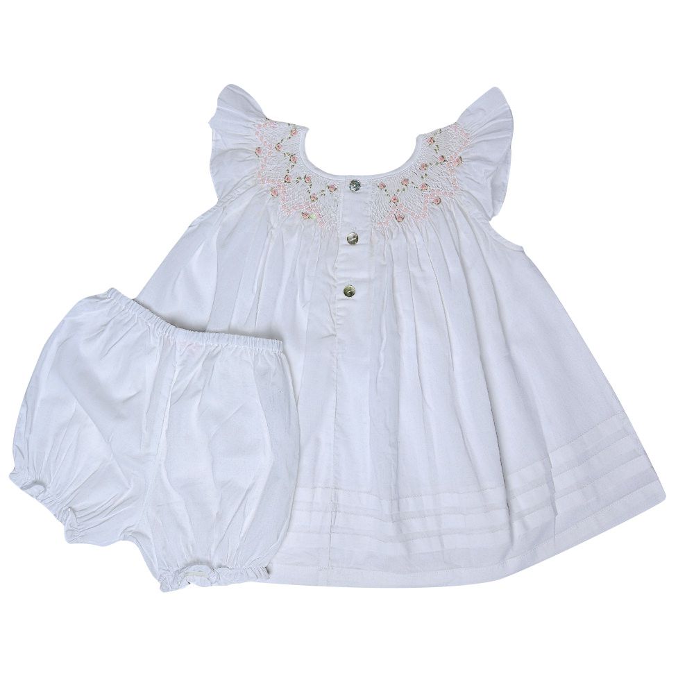 Vestido Nina Bordado à Mão - 100% Algodão Pima Peruano - MON ENFANT-Bébés et Petits