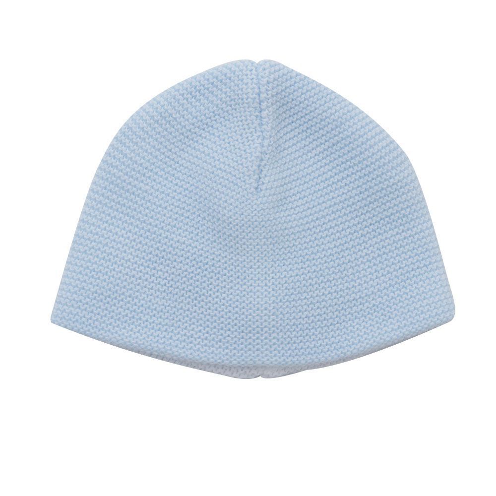 Gorro Santa Clara em Tricot Argentino na cor azul - MON ENFANT-Bébés et Petits