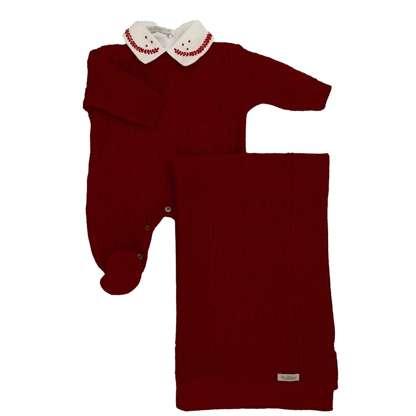 Conjunto Saída da Maternidade em Tricot Coleção Alecrim Cereja - MON ENFANT-Bébés et Petits