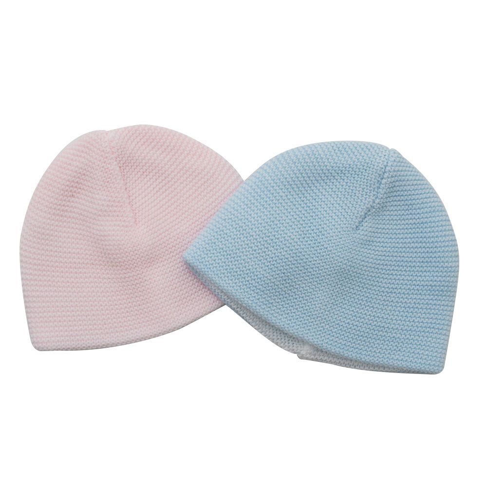 Gorro Santa Clara em Tricot Argentino na cor azul - MON ENFANT-Bébés et Petits