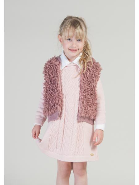 Vestido em Tricot Trança Grafite - Enfants Collection - MON ENFANT-Bébés et Petits