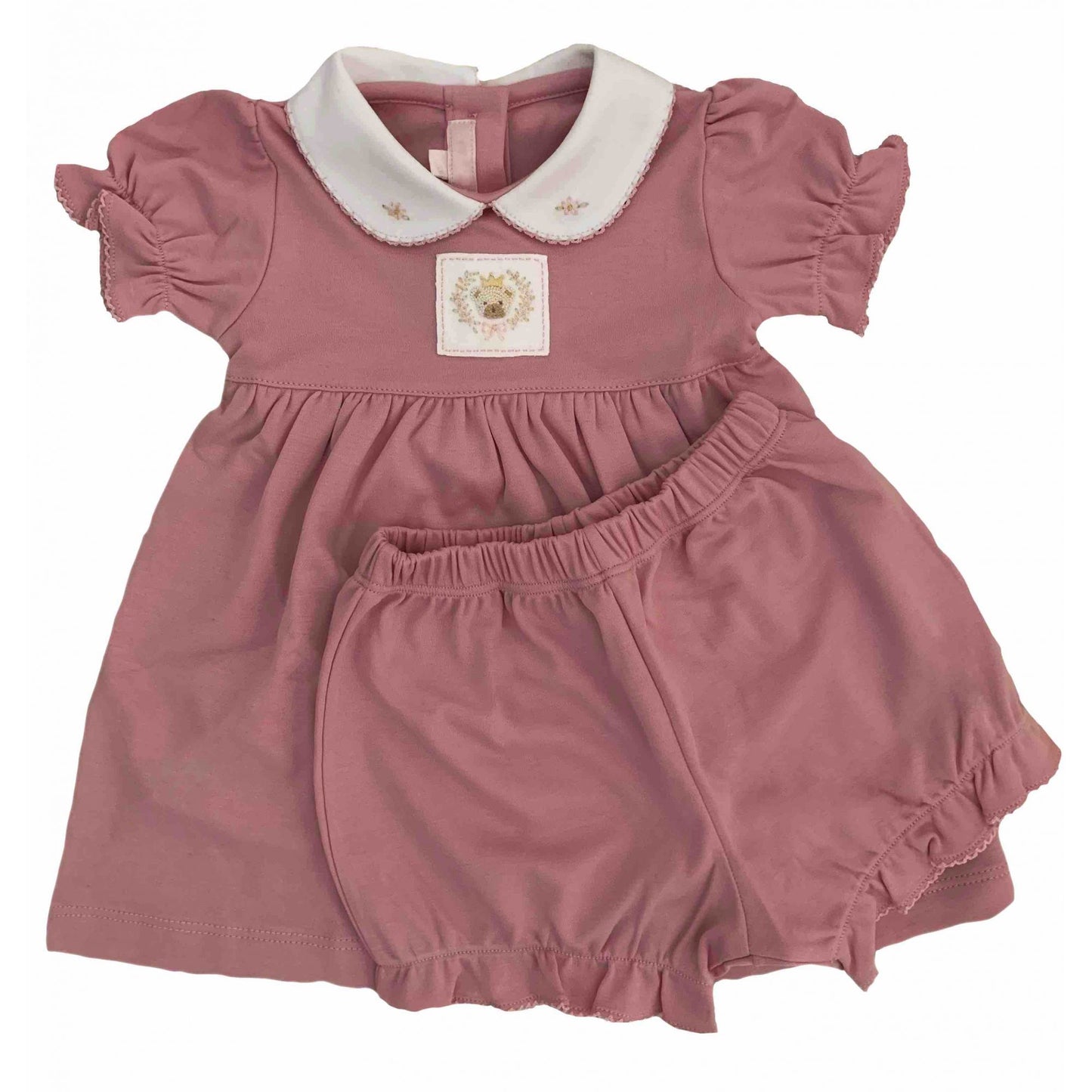 Conjunto de Vestido e Short Bombacho Bordado à Mão - 100% Algodão Pima Peruano - MON ENFANT-Bébés et Petits