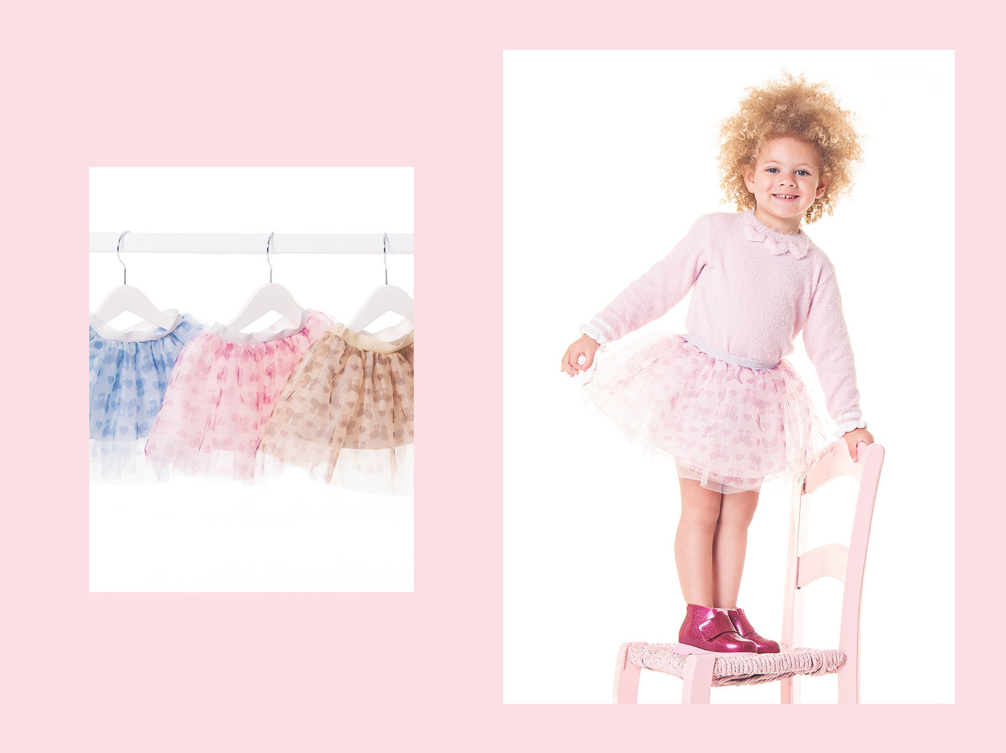 Saia Tule Corações Azul Pastel - Bébés Collection - MON ENFANT-Bébés et Petits