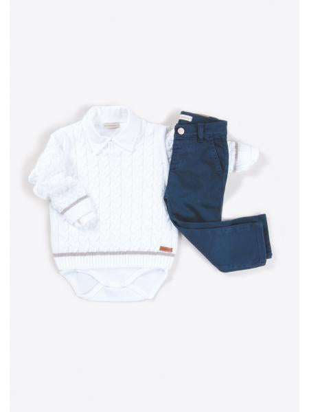 Calça Sarja Alfaiataria Azul Marinho - MON ENFANT-Bébés et Petits