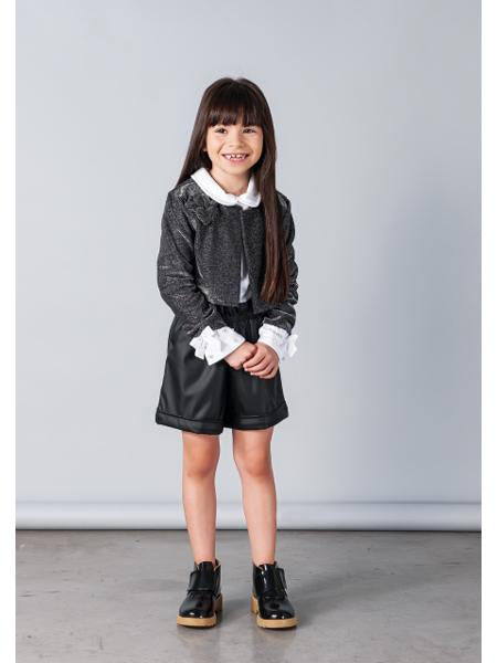 Casaco Cropped Brilho Prata - Enfants Collections - MON ENFANT-Bébés et Petits