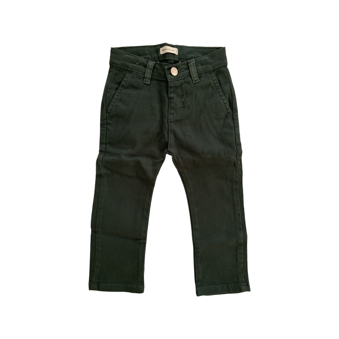 Calça Sarja Alfaiataria Verde Oliva - MON ENFANT-Bébés et Petits