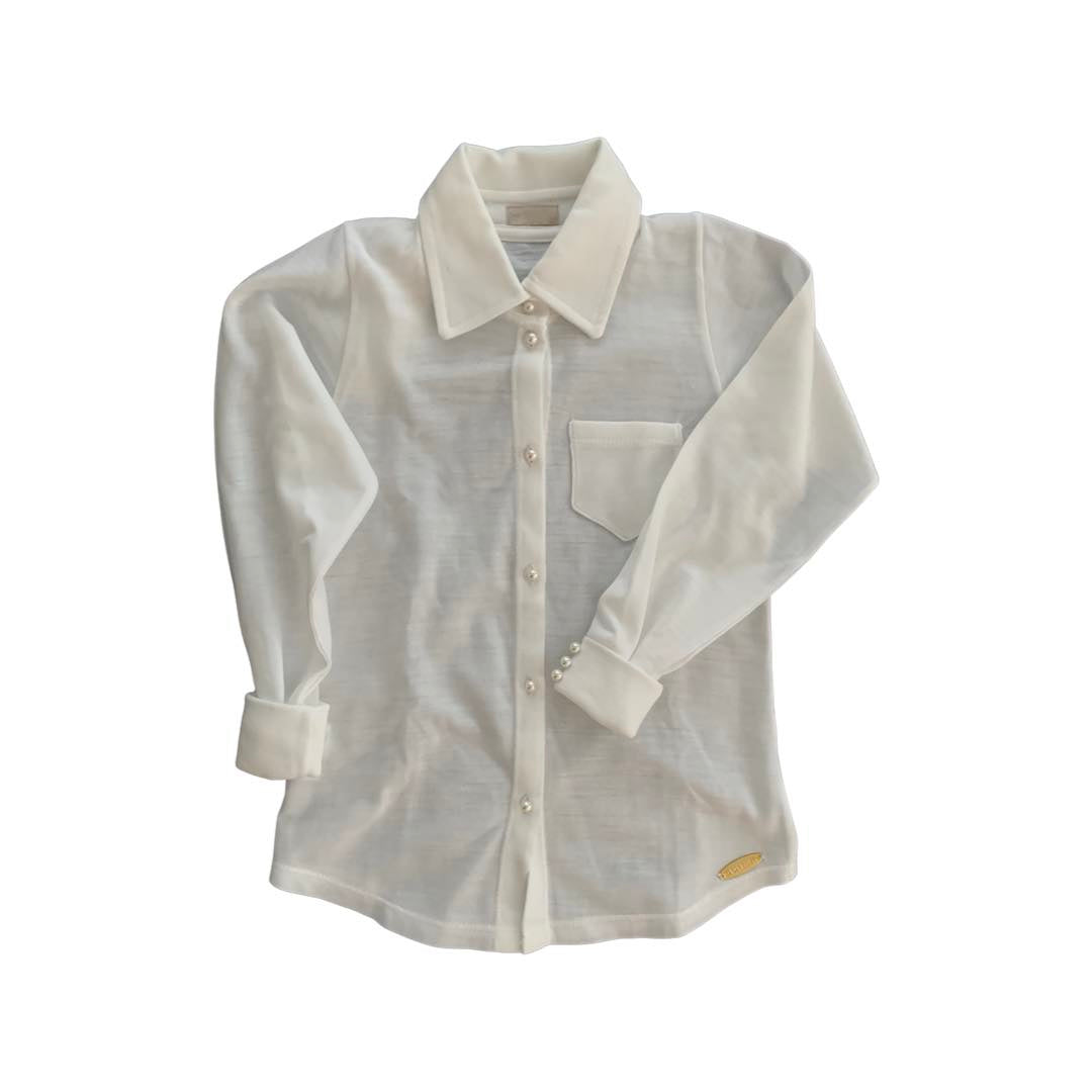 Camisa Manga Longa Branca - MON ENFANT-Bébés et Petits