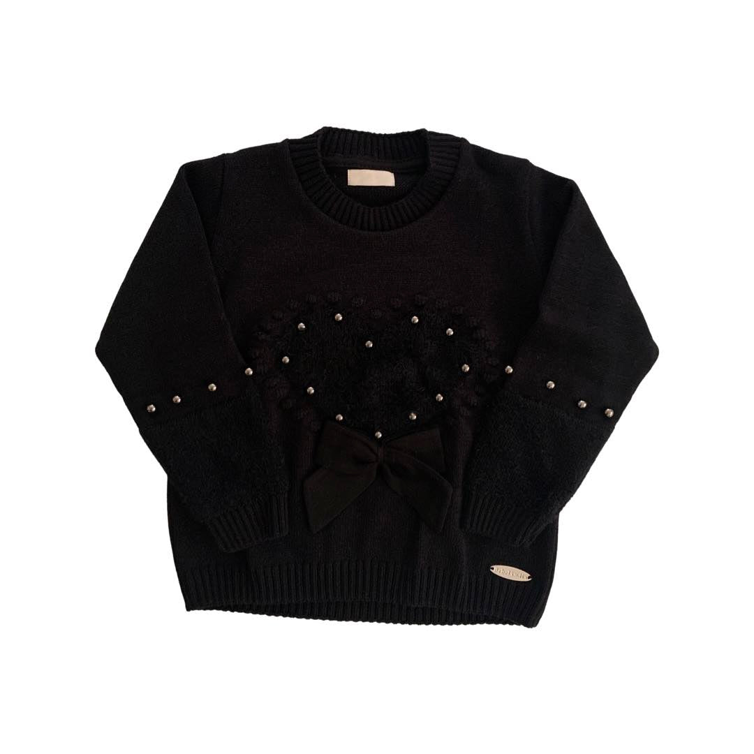 Blusa Coração Preta - MON ENFANT-Bébés et Petits