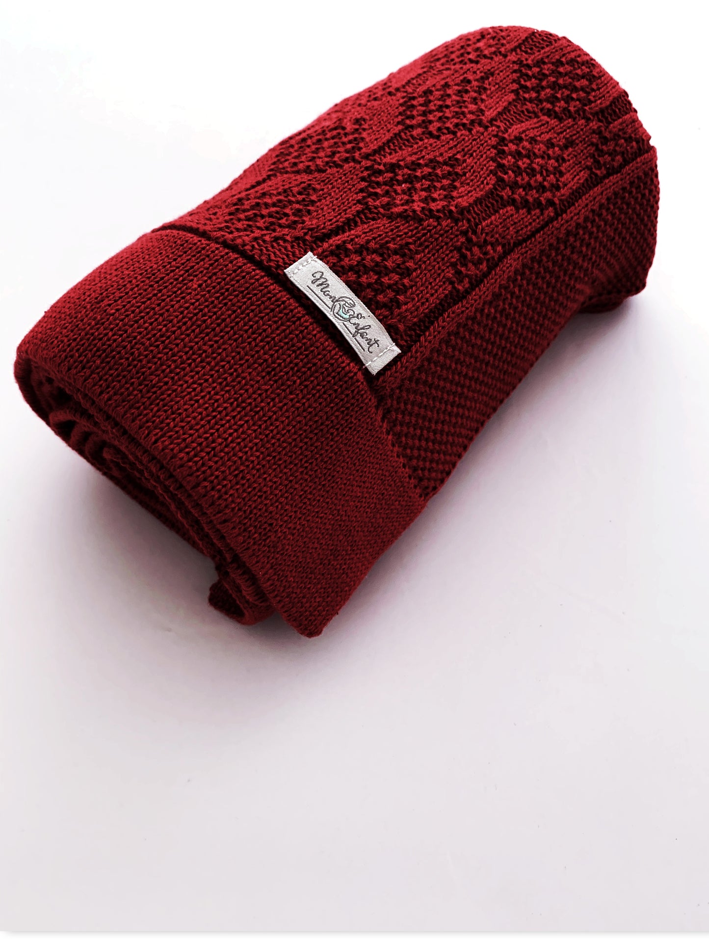 Manta em Tricot Alecrim Cereja - MON ENFANT-Bébés et Petits