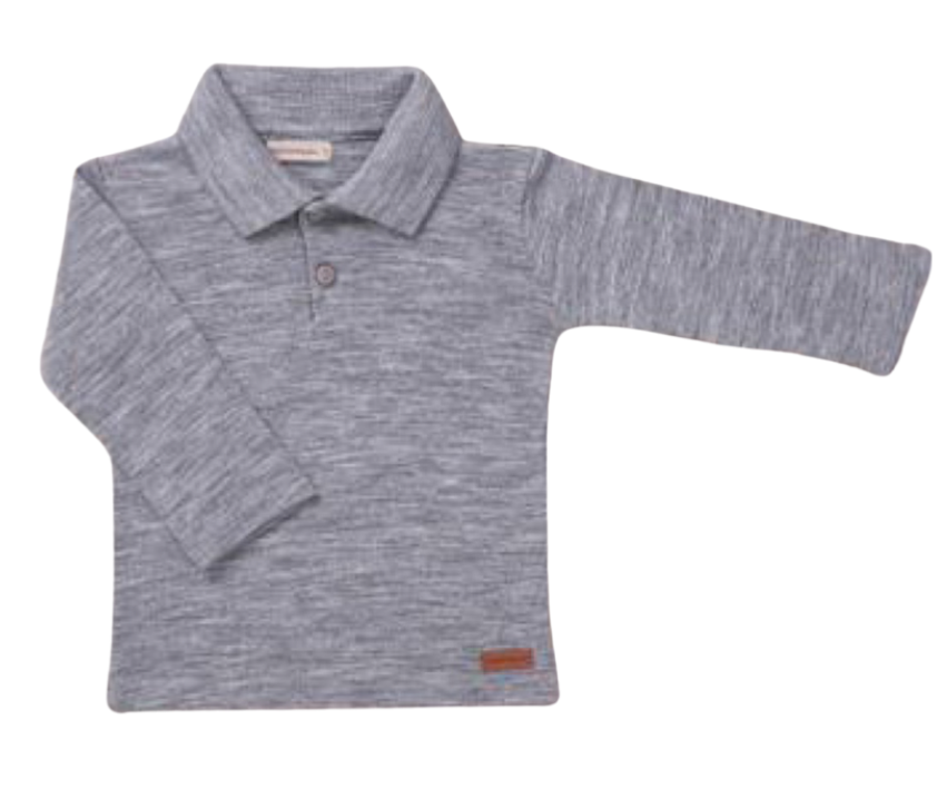 Blusa Polo Cinza Mescla - Bébés Collection - MON ENFANT-Bébés et Petits