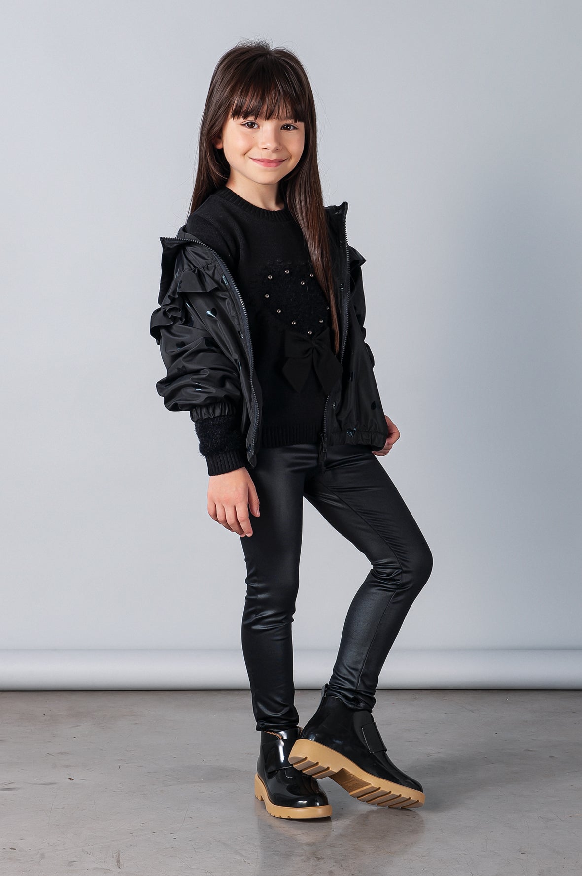 Blusa Coração Preta - MON ENFANT-Bébés et Petits