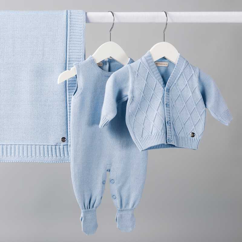 Casaco Maternidade / Primeiros Meses Menino - Azul Céu
