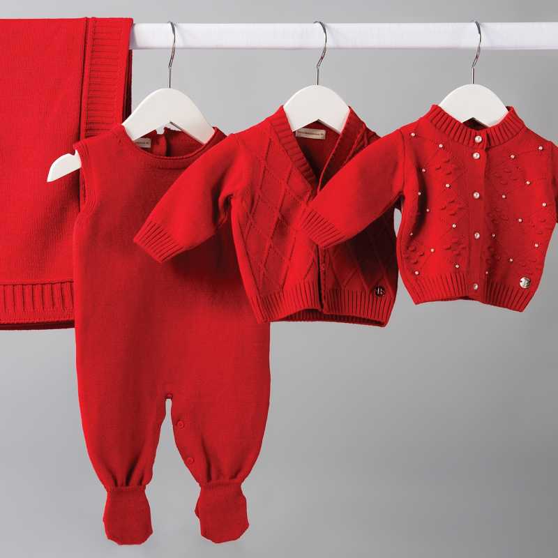 Casaco Maternidade / Primeiros Meses Menina - Vermelho Pitanga - MON ENFANT-Bébés et Petits