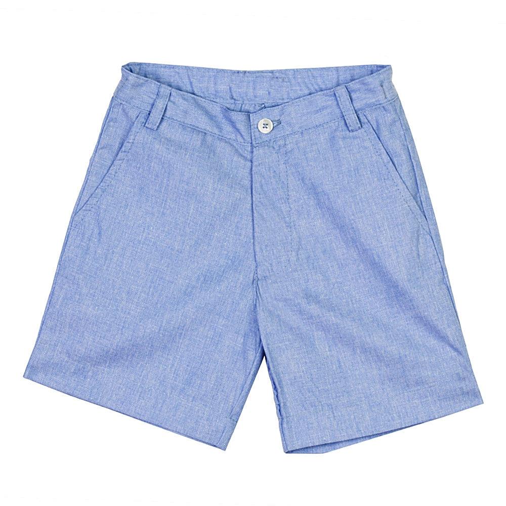 Bermuda Azul em Chambray - MON ENFANT-Bébés et Petits