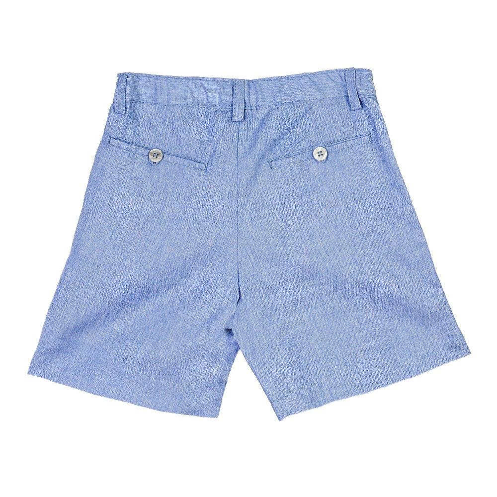 Bermuda Azul em Chambray - MON ENFANT-Bébés et Petits