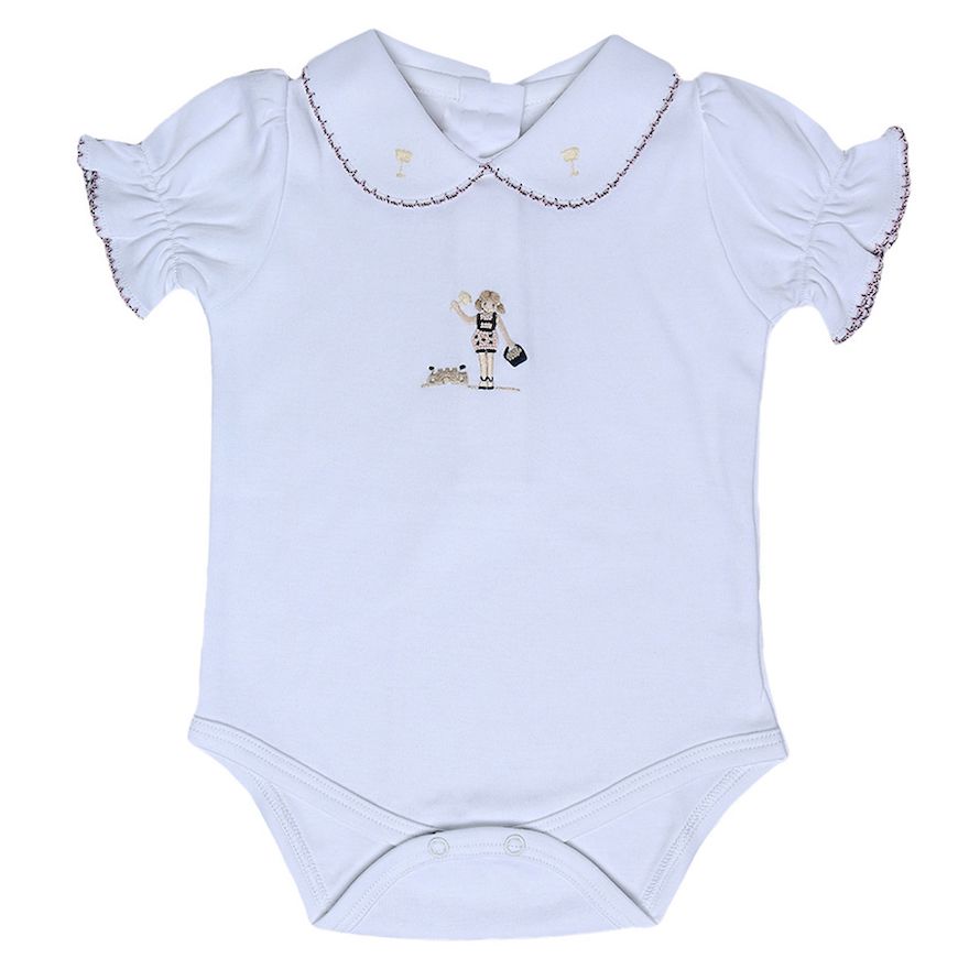 Body Nina Bordado - 100% algodão Pima Peruano - MON ENFANT-Bébés et Petits
