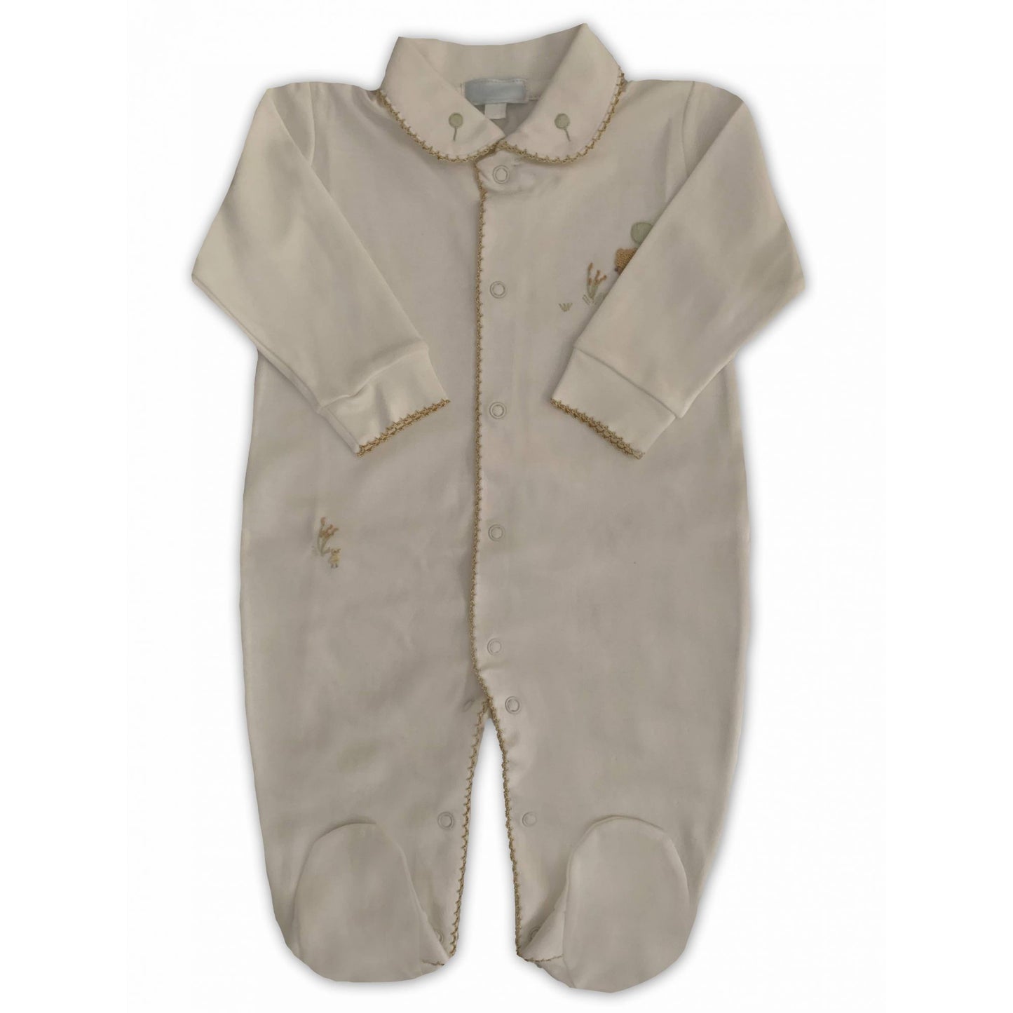 Macacão Marfim Menino Bordado à mão - 100% Algodão Pima Peruano - MON ENFANT-Bébés et Petits