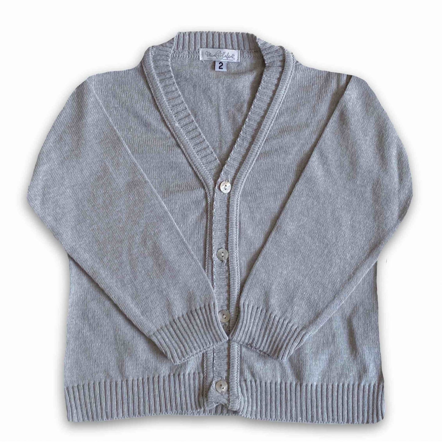 Cardigan em Tricot Cinza - MON ENFANT-Bébés et Petits