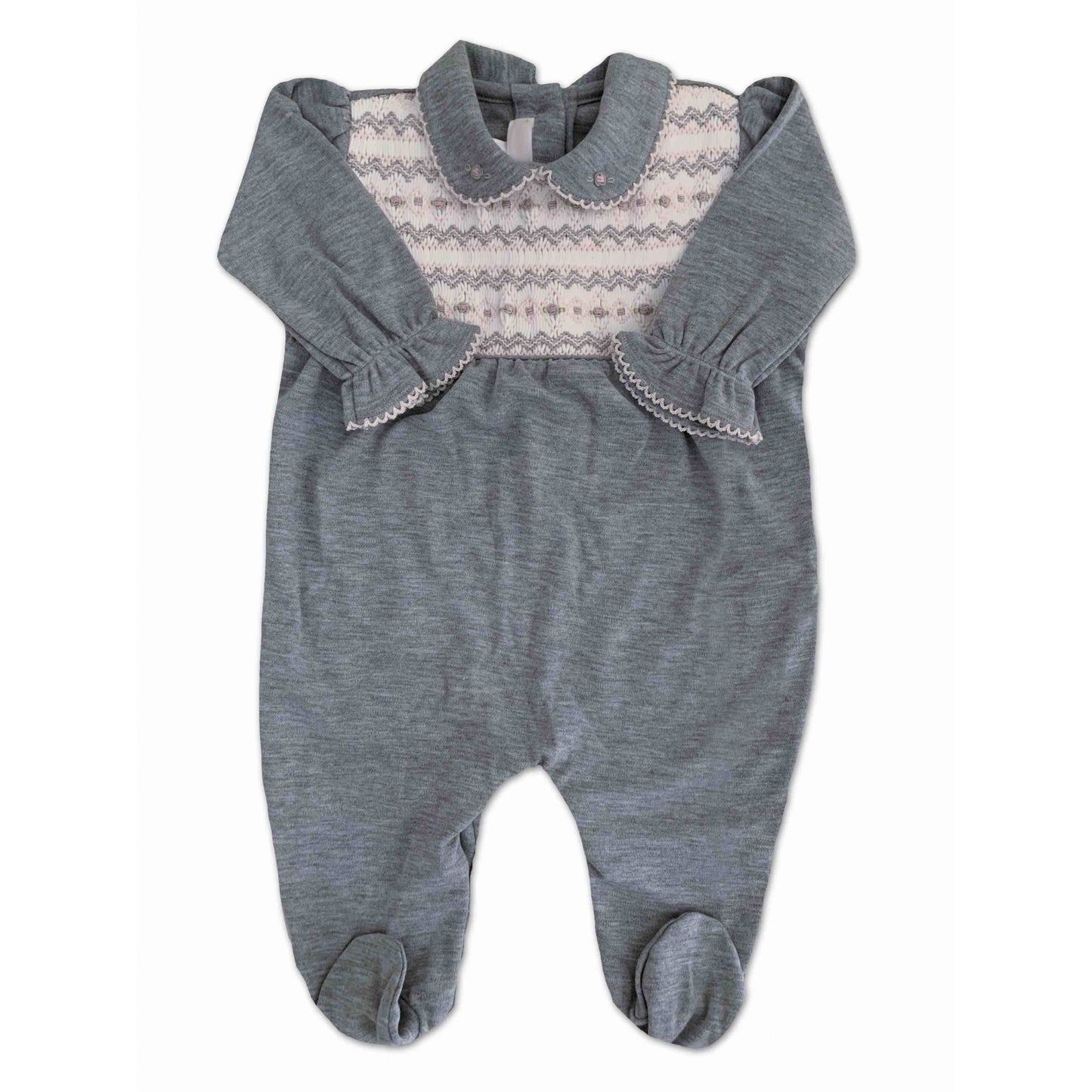 Macacão Cinza Casinha de Abelha Menina - 100% Algodão Pima Peruano - MON ENFANT-Bébés et Petits