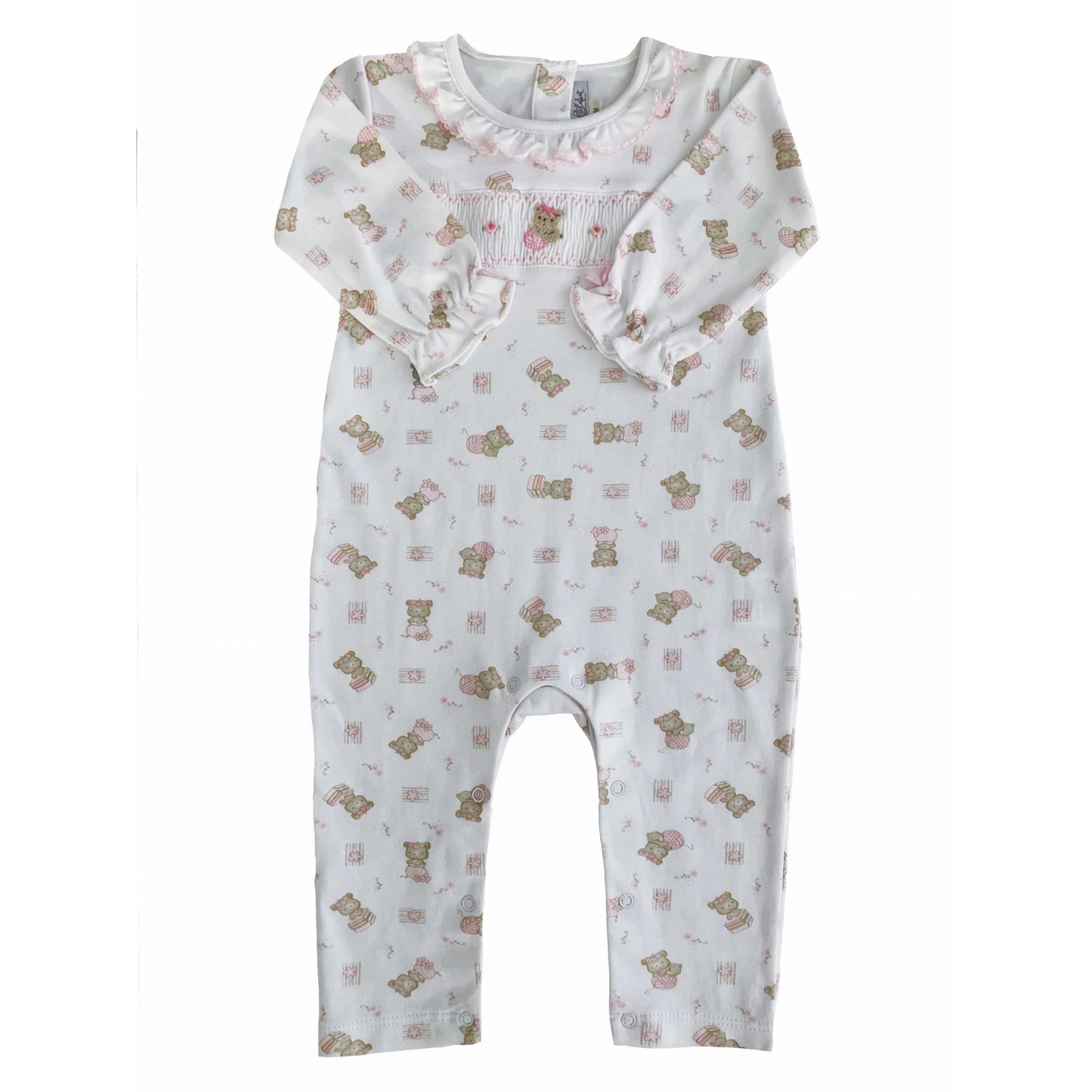Macacão Menina Estampado Bordado à Mão - 100% Algodão Pima Peruano - MON ENFANT-Bébés et Petits